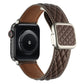 Frendorf | Für Apple Watch SE 40mm Rhombus-Muster Magnetische Quadratische Gurteltresen Leder Uhrband (Dunkelkaffee)