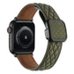 Frendorf | Für Apple Watch SE 40mm Rhombus-Muster Magnetische Quadrat Schnalle Leder Armband (Armeegrün)
