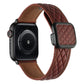 Frendorf | Für Apple Watch Series 6 44mm Rhombus-Muster Magnetische Quadratschnalle Leder Uhrenarmband (Rot)
