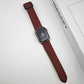 Frendorf | Für Apple Watch Series 6 44mm Rhombus-Muster Magnetische Quadratschnalle Leder Uhrenarmband (Rot)