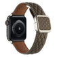 Frendorf | Für Apple Watch Series 3 38mm Rauten-Muster Magnetische Quadratische Schnalle Leder Uhrenarmband (Braun)