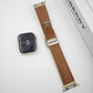 Frendorf | Für Apple Watch Series 3 38mm Rauten-Muster Magnetische Quadratische Schnalle Leder Uhrenarmband (Braun)