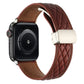 Frerndorf | Für Apple Watch Series 9 41mm Rauten-Muster Magnetische Klappschließe Leder Uhrenarmband (Rot)