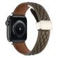 Frendorf | Für Apple Watch SE 2022 40mm Rhombus-Muster Magnetische Klappschließe Lederuhrband (Braun)