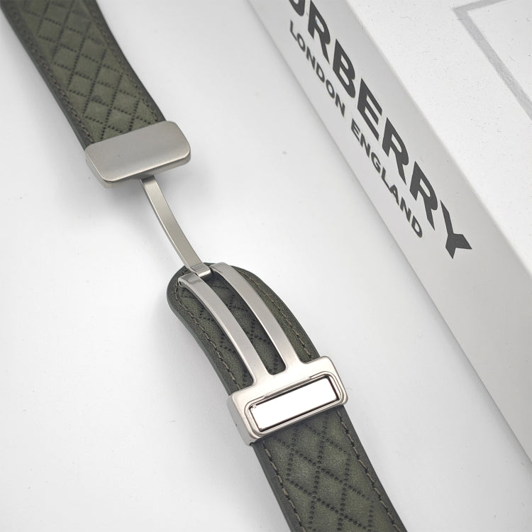 Frerndorf | Für Apple Watch Series 9 41mm Rauten-Muster Magnetische Klappschließe Leder Uhrenarmband (Rot)