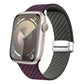 Frendorf | Für Apple Watch SE 2023 40mm Carbonfaser Magnetische Silber Schnalle Uhrband (Lila Grün)