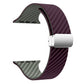 Frendorf | Für Apple Watch SE 2023 40mm Carbonfaser Magnetische Silber Schnalle Uhrband (Lila Grün)