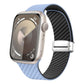 Frendorf | Für Apple Watch SE 2022 40mm Kohlefaser Magnetische Silber Schnalle Uhrenarmband (Hellblau Schwarz)