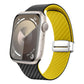 Frendorf | Für Apple Watch Series 5 40mm Kohlenstofffaser Magnetische Silbernadel Uhrband (Schwarz Gelb)
