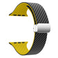 Frendorf | Für Apple Watch Series 5 40mm Kohlenstofffaser Magnetische Silbernadel Uhrband (Schwarz Gelb)
