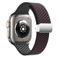 Frendorf | Für Apple Watch Series 5 40mm Carbonfaser Magnetische Silber Schnalle Uhrband (Dunkelbraun Schwarz)