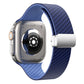 Frendorf | Für Apple Watch Series 4 40mm Kohlefaser Magnetische Silber Schnalle Armband (Königsblau Hellblau)