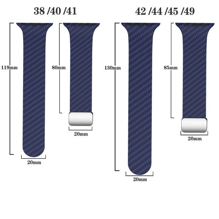 Frendorf | Für Apple Watch Series 4 40mm Kohlefaser Magnetische Silber Schnalle Armband (Königsblau Hellblau)