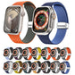 Frerndorf | Für Apple Watch Series 9 45mm Carbonfaser Magnetische Silber Schnalle Uhr Band (Hellbraun Schwarz)