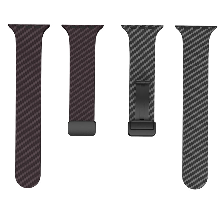 Frendorf | Für Apple Watch SE 2023 40mm Kohlefaser Magnetische Schwarze Schnalle Uhr Band (Dunkelbraun Schwarz)
