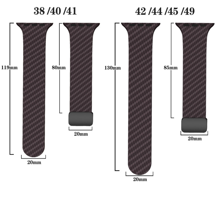Frendorf | Für Apple Watch SE 2023 40mm Kohlefaser Magnetische Schwarze Schnalle Uhr Band (Dunkelbraun Schwarz)