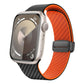 Frendorf | Für Apple Watch Series 8 41mm Carbonfaser Magnetische Schwarze Schnalle Armband (Schwarz Orange)