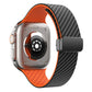 Frendorf | Für Apple Watch Series 8 41mm Carbonfaser Magnetische Schwarze Schnalle Armband (Schwarz Orange)