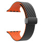 Frendorf | Für Apple Watch Series 8 41mm Carbonfaser Magnetische Schwarze Schnalle Armband (Schwarz Orange)