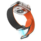 Frendorf | Für Apple Watch Series 8 41mm Carbonfaser Magnetische Schwarze Schnalle Armband (Schwarz Orange)