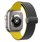 Frendorf | Für Apple Watch Series 7 41mm Karbonfaser Magnet Black Buckle Uhrband (Schwarz Gelb)