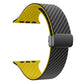 Frendorf | Für Apple Watch Series 7 41mm Karbonfaser Magnet Black Buckle Uhrband (Schwarz Gelb)