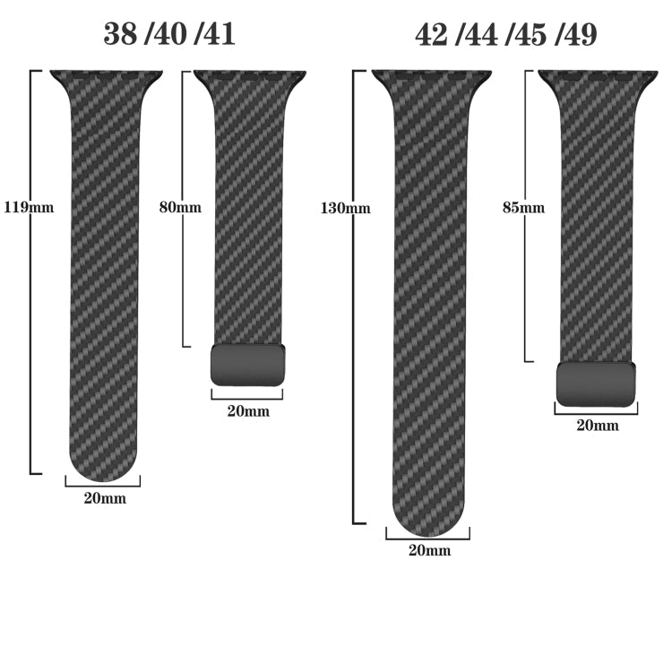 Frendorf | Für Apple Watch Series 7 41mm Karbonfaser Magnet Black Buckle Uhrband (Schwarz Gelb)
