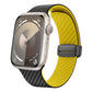 Frendorf | Für Apple Watch Series 7 45 mm Carbonfaser Magnet Schwarz Schnalle Uhrband (Schwarz Gelb)