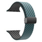 Frendorf | Für Apple Watch Series 7 45mm Kohlefaser Magnetische Schwarze Schnalle Uhr Band (Tiefgrün Schwarz)