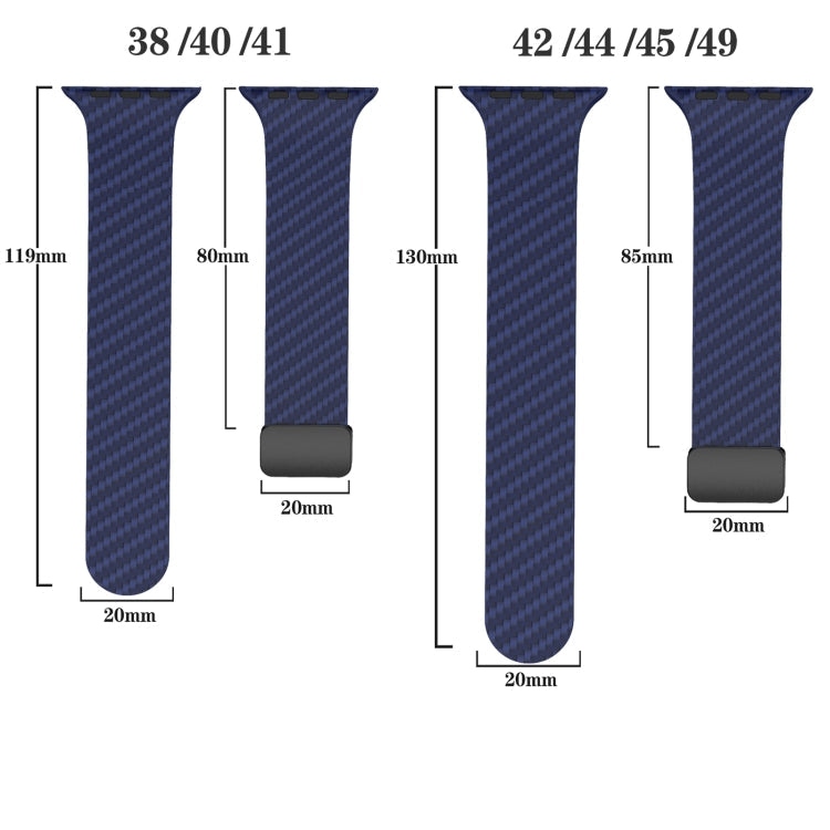 Frendorf | Für Apple Watch SE 40mm Karbonfaser Magnet Schwarz Schnalle Uhrband (Königsblau Hellblau)