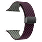 Frendorf | Für Apple Watch SE 44mm Carbonfaser Magnet Schwarz Schnalle Uhrband (Lila Grün)