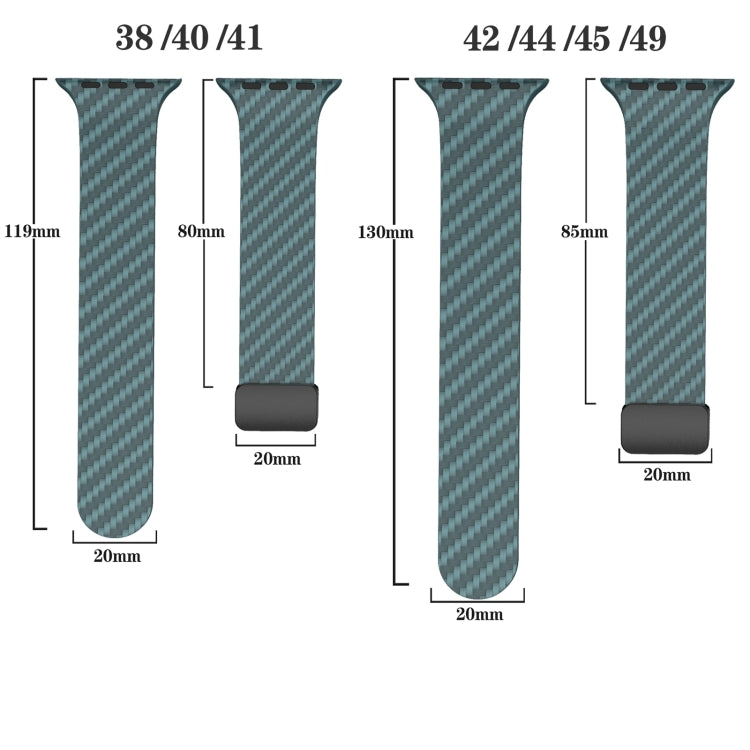 Frendorf | Für Apple Watch Series 5 44mm Kohlefaser Magnet Schwarz Schnalle Uhrband (Dunkelgrün Schwarz)