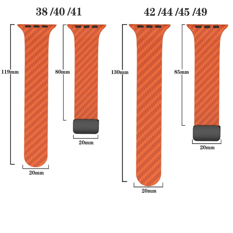 Frendorf | Für Apple Watch Series 5 40mm Kohlefaser Magnetische Schwarze Schnalle Uhr Band (Orange Gras)
