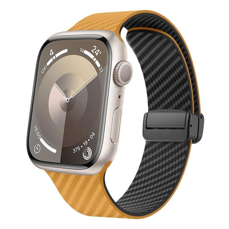 Frendorf | Für Apple Watch Series 3 42 mm Carbonfaser Magnet Black Buckle Watch Band (Hellbraun Schwarz)