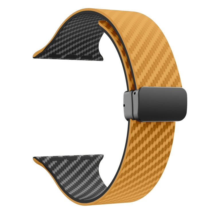 Frendorf | Für Apple Watch Series 3 42 mm Carbonfaser Magnet Black Buckle Watch Band (Hellbraun Schwarz)