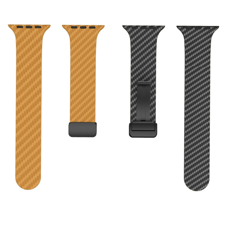 Frendorf | Für Apple Watch Series 3 42 mm Carbonfaser Magnet Black Buckle Watch Band (Hellbraun Schwarz)