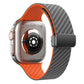 Frendorf | Für Apple Watch Series 3 42mm Carbonfaser Magnet Schwarz Schnalle Uhrband (Räumlich Grau Orange)