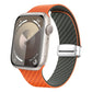 Frendorf | Für Apple Watch Series 2 42mm Kohlefaser Magnet Schwarz Schnalle Uhrband (Orange Gras)