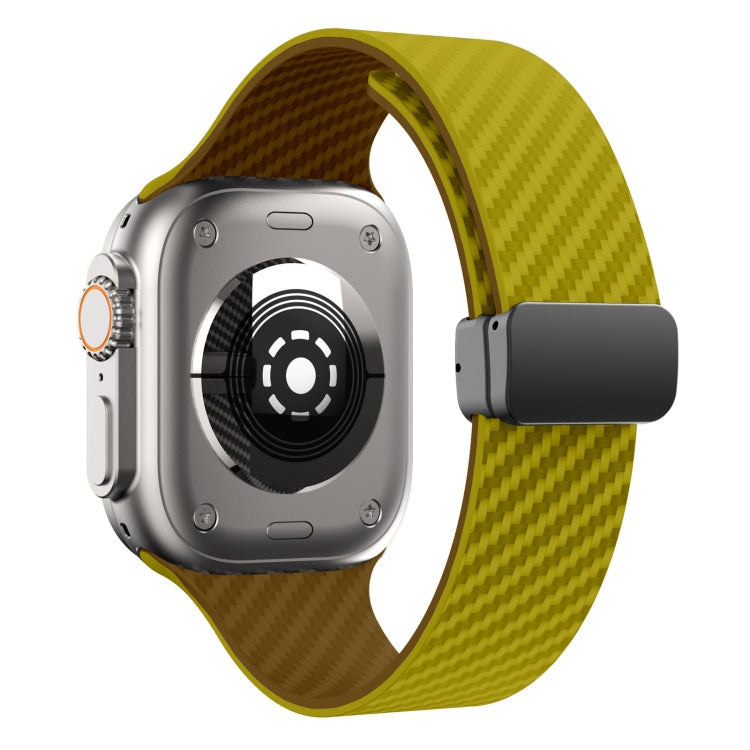 Frendorf | Für Apple Watch Series 2 38mm Kohlefaser Magnet schwarze Schnalle Armband (Olive Braun)