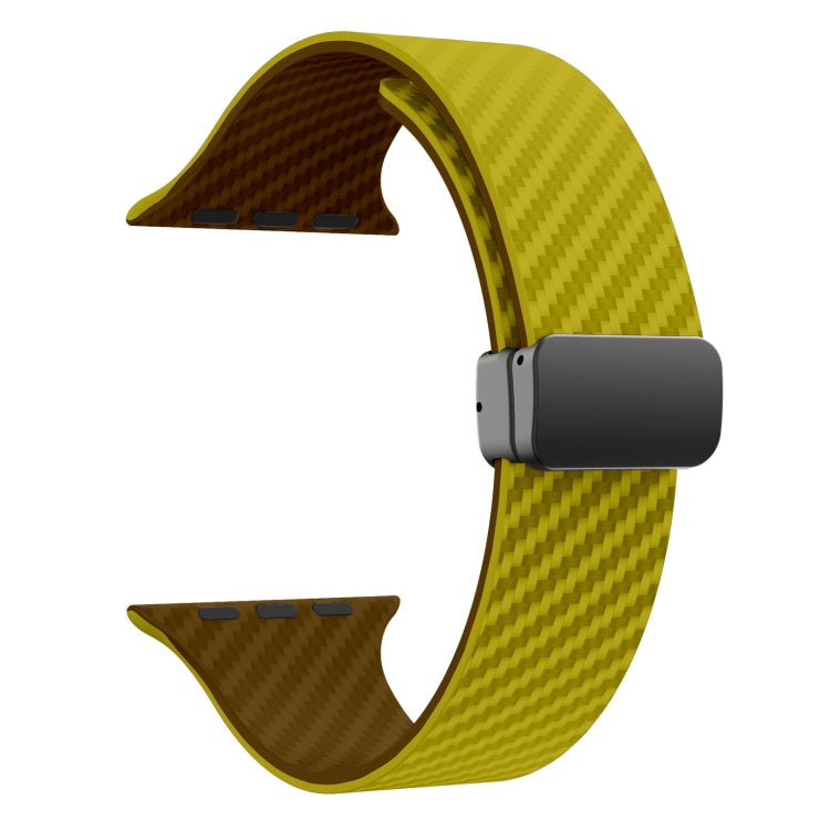 Frendorf | Für Apple Watch Series 2 38mm Kohlefaser Magnet schwarze Schnalle Armband (Olive Braun)