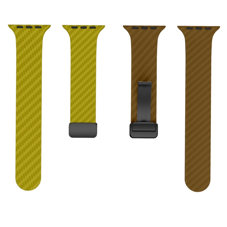 Frendorf | Für Apple Watch Series 2 38mm Kohlefaser Magnet schwarze Schnalle Armband (Olive Braun)