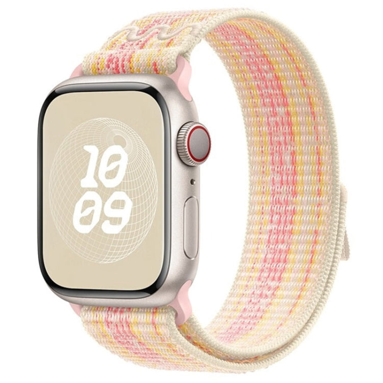 Frendorf | Für Apple Watch SE 2022 40mm Loop Nylon Uhrenarmband (Sternenlicht Gelb Pink)