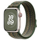 Frendorf | Für Apple Watch Series 7 45mm Loop Nylon Uhrenarmband (Grün Orange)