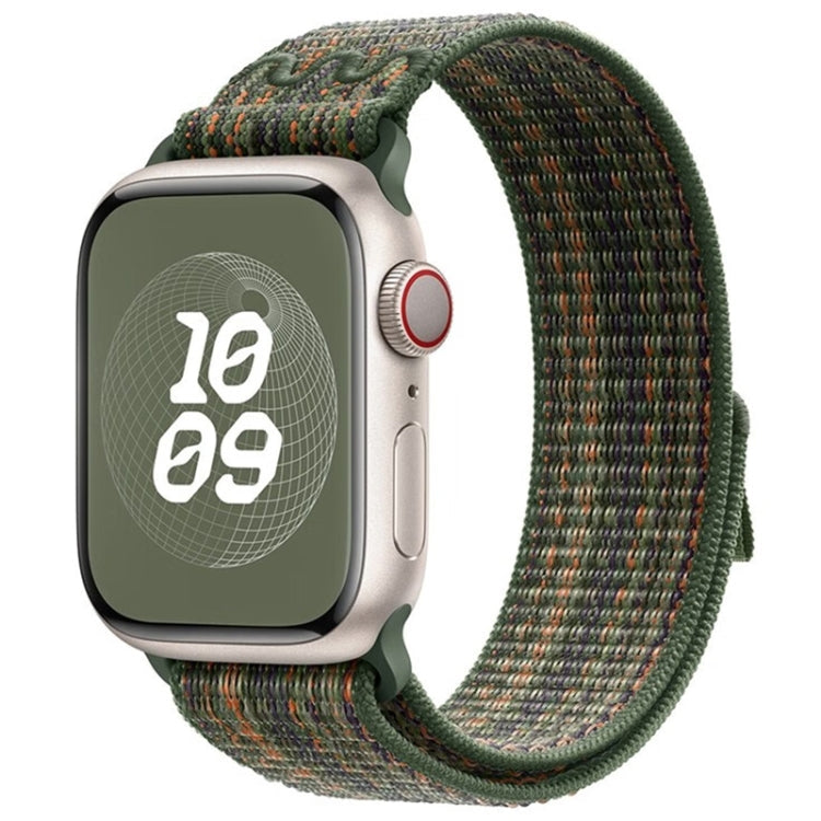 Frendorf | Für Apple Watch SE 40mm Loop Nylon-Uhrband (Grün Orange)