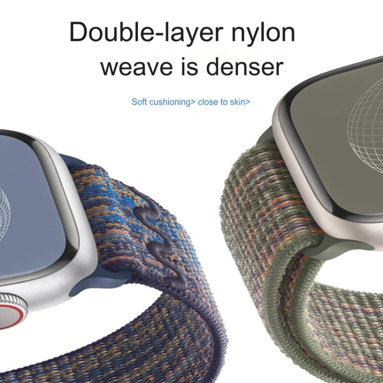 Frendorf | Für Apple Watch Series 7 41mm Loop Nylon Armband (Mitternacht)
