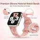 Frendorf | Für Apple Watch SE 2023 40mm Schmetterlingsblumen-Prägung Silikon-Uhrenband (Retro Rose)