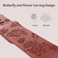 Frendorf | Für Apple Watch Series 4 40mm Schmetterlingsblumen-Präge-Silikon-Uhrenarmband (Ziegelrot)