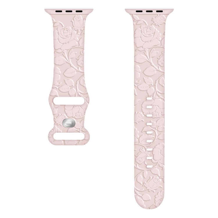 Frendorf | Für Apple Watch SE 2023 40mm Rosa Prägung Silikon Uhrenarmband (Pink)