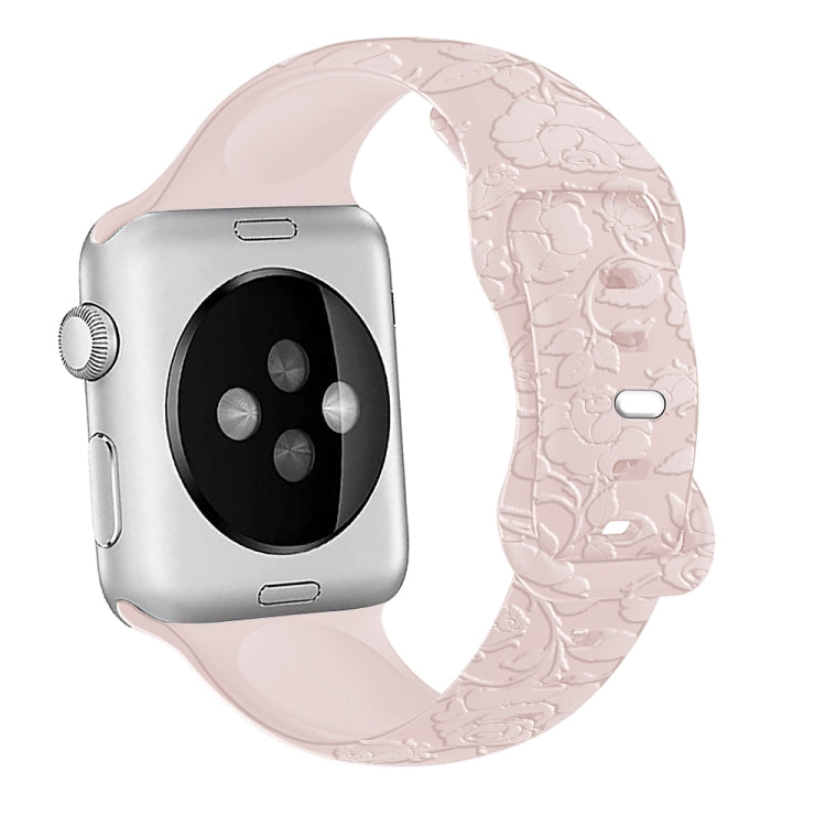 Frendorf | Für Apple Watch SE 2023 40mm Rosa Prägung Silikon Uhrenarmband (Pink)