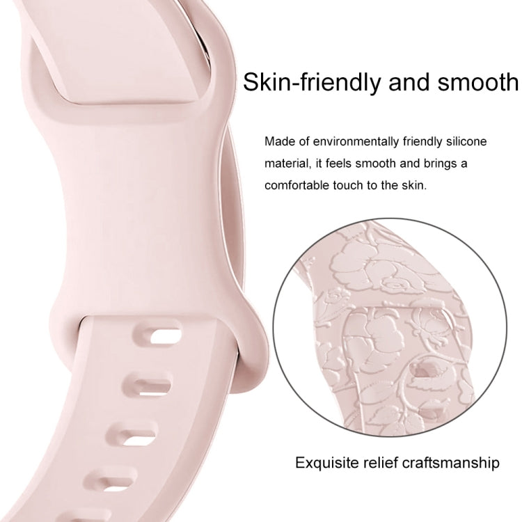 Frendorf | Für Apple Watch SE 2023 40mm Rosa Prägung Silikon Uhrenarmband (Pink)